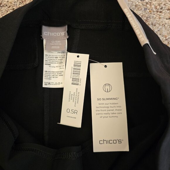 Chico's Brigitte Slim Leg Ankle Pants, Black, Chico's Size 0.5 (US 6) NWT - Picture 2 of 8